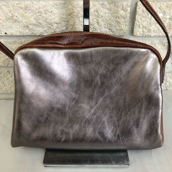 pewter leather bag